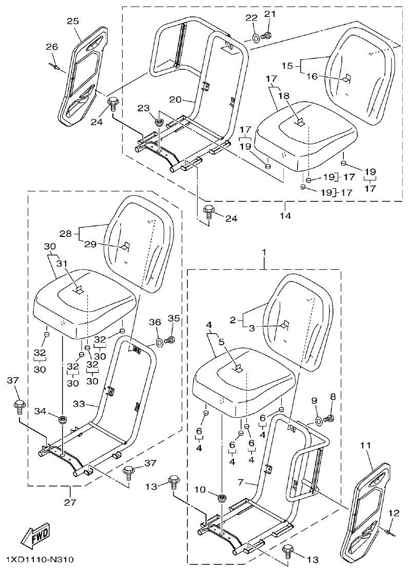 Yamaha VIKING1XP9_2014 SEAT parts diagram